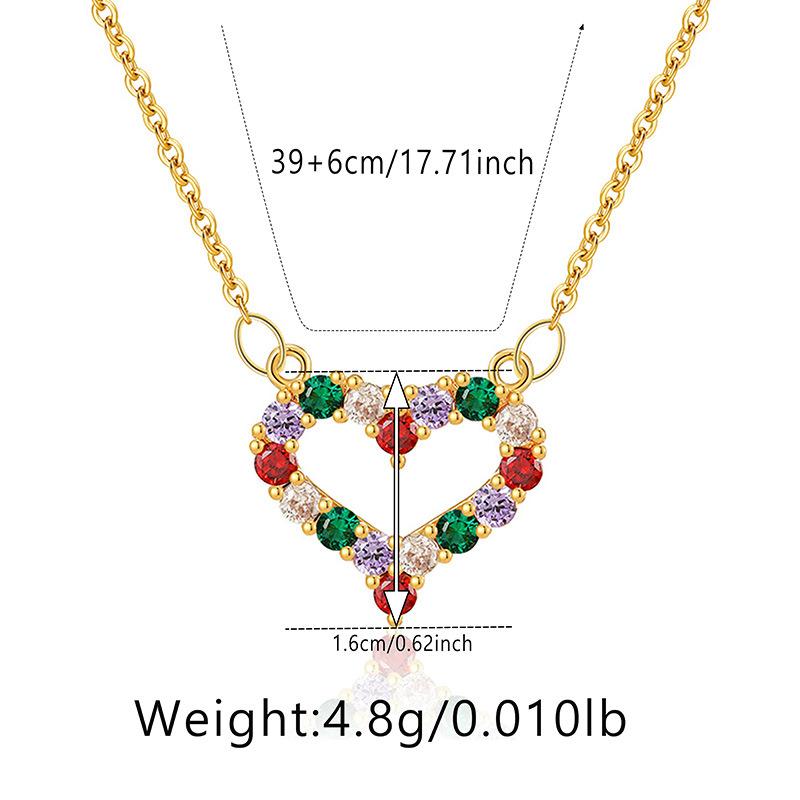 Mixed Color Zircon Clavicle Chain Minimalist Light Luxury 18k Gold Plated Fashion Necklace