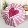 1pc Heart Print Folding Umbrella , 8 Ribs Casual Durable Lightweight Portable Travelling Umbrella For Men & Women yy250728095