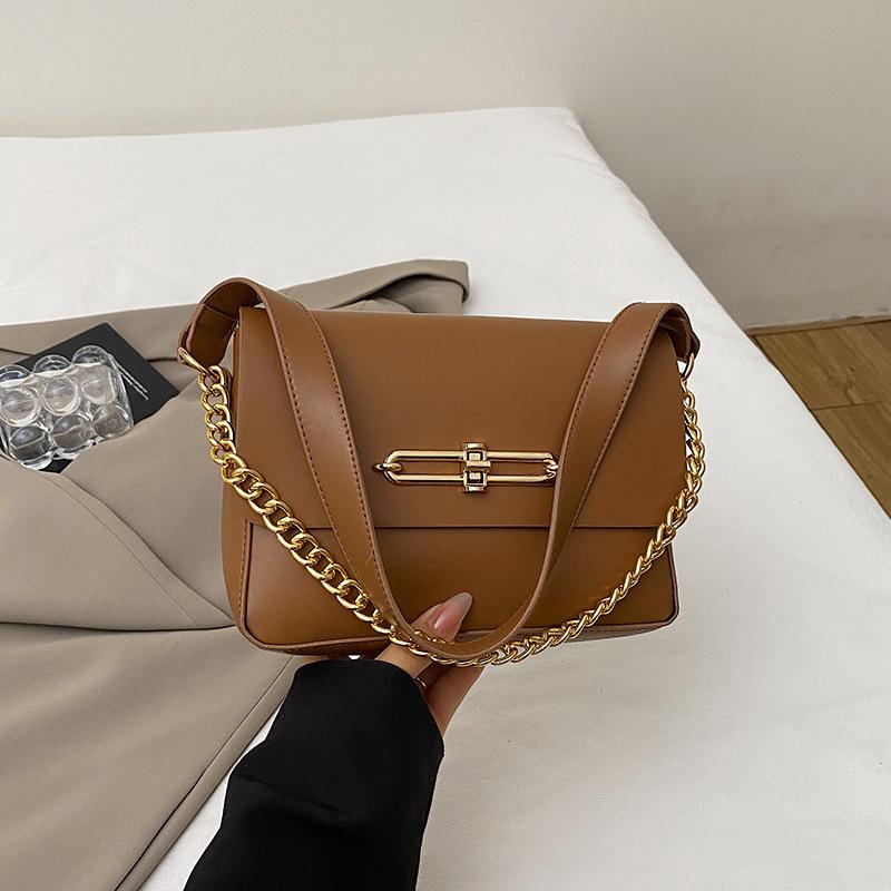 2025 summer new high-value exquisite small bag fashion lock small square bag classic shoulder messenger bag women