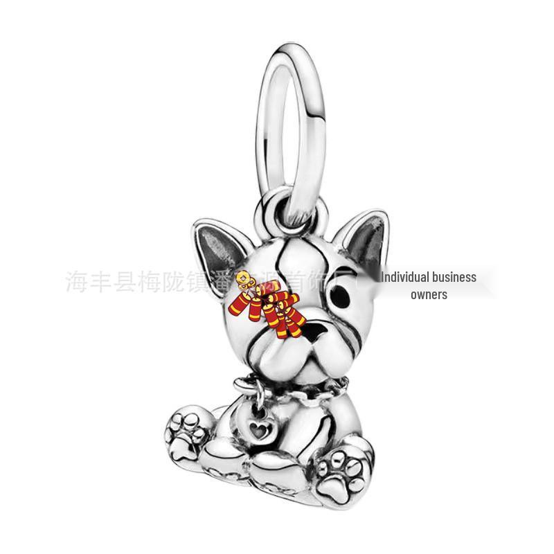 S925 White Copper Cartoon Animal Pendant Beads for DIY Bracelets and Necklaces