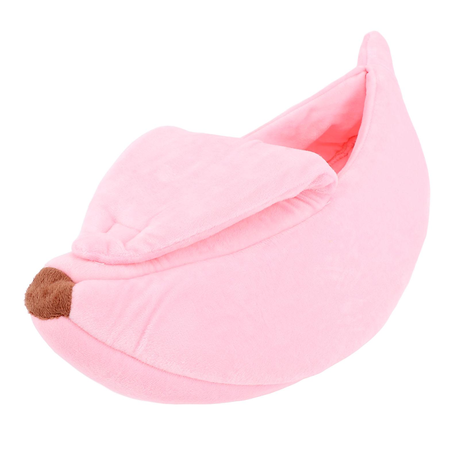 

Кровать для домашних животных в форме банана, съемная, моющаяся, полузакрытая, теплая, для зимнего использования, для маленьких кошек, собак, хомяков