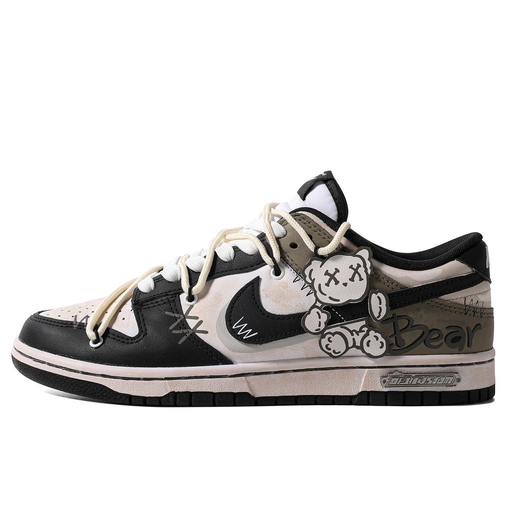 Nike Dunk Quick Dry Abrasion Resistant Balance Low top Skateboard Shoes GS Black Brown CW1590-100(TeamM-S-BOX)