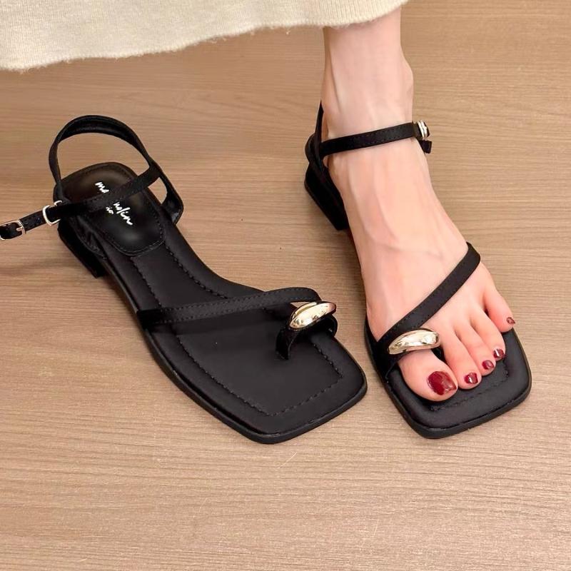 Fashion 2025 Summer Beach Vacation Women's Sandals Fashionable Simple Clip Toes Narrow Band Women's High Heels Women's Shoes Sandaria