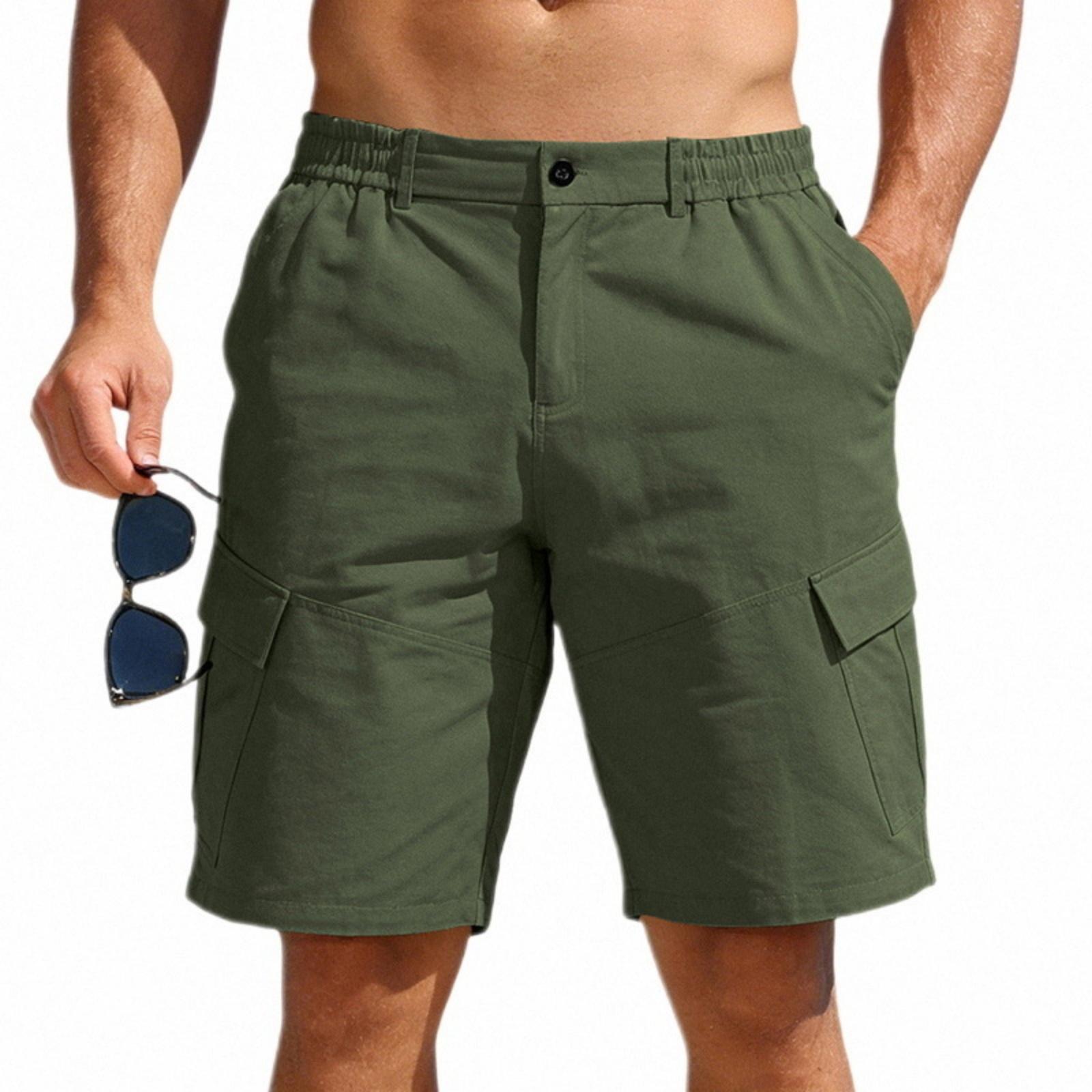 Men s Loose Casual Loose-fit Waist Workwear Multi-pocket Shorts L
