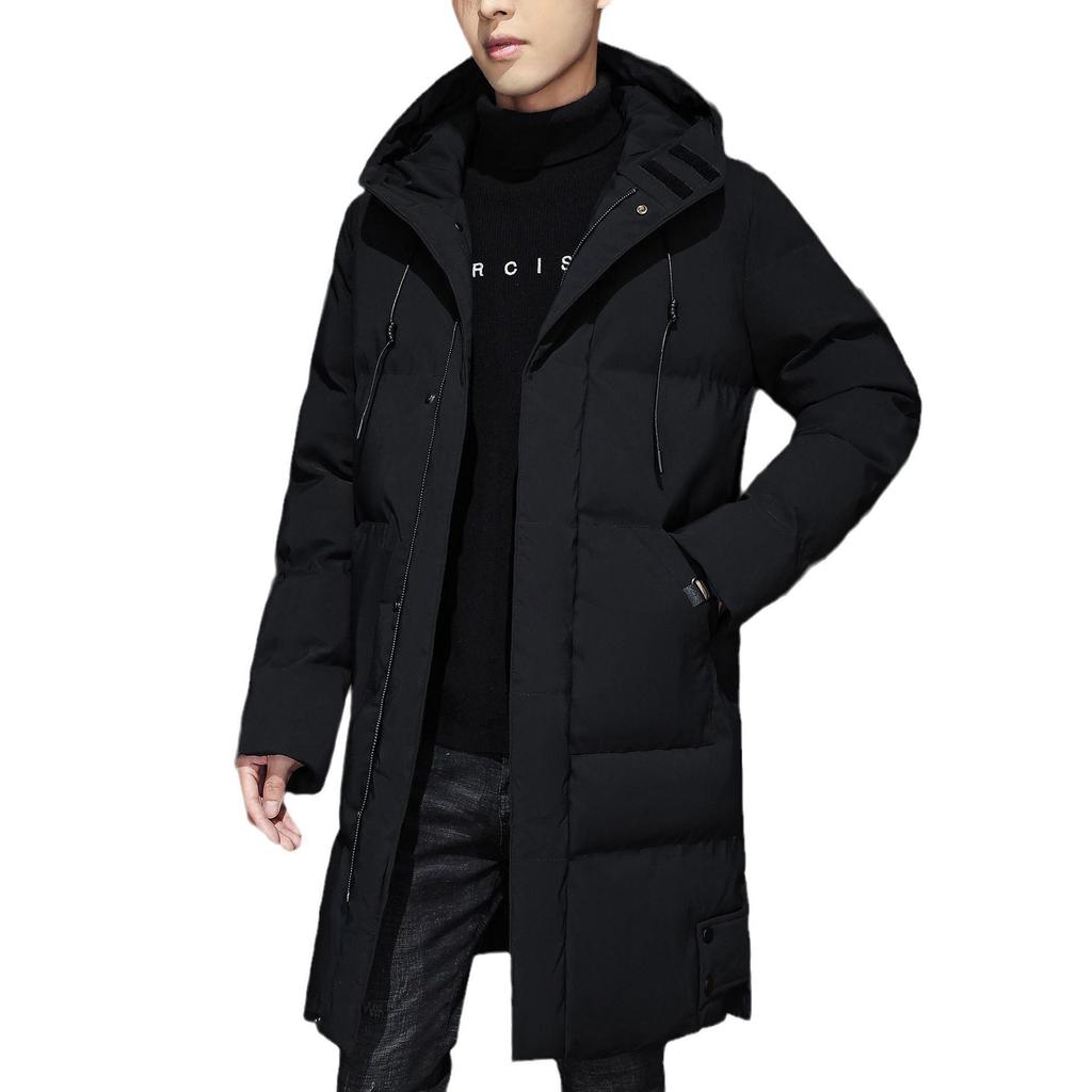2026 Men's Korean-Style Mid-Length Thickened Winter Cotton Coat