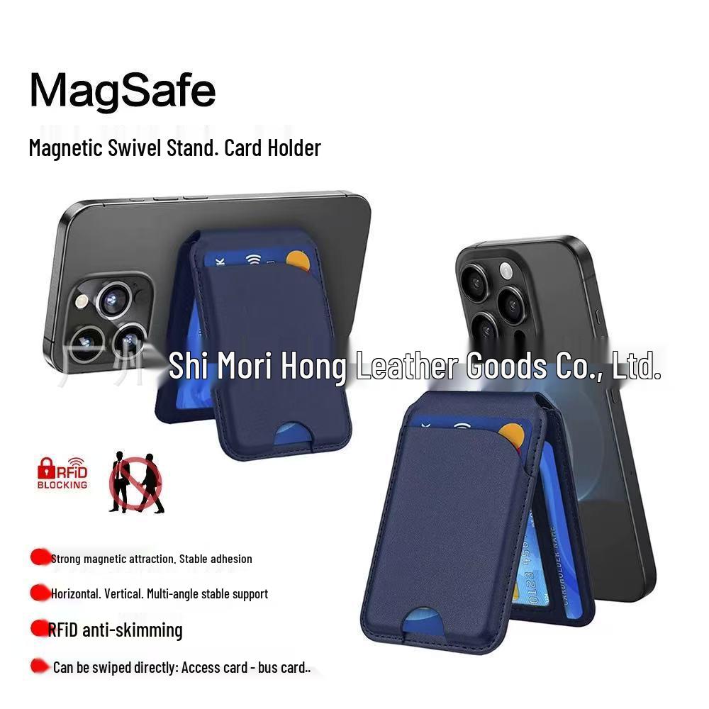 MagSafe-Compatible Magnetic Card Holder & Stand for iPhone 17: Multifunctional Wallet with Folding, Rotating Shaft
