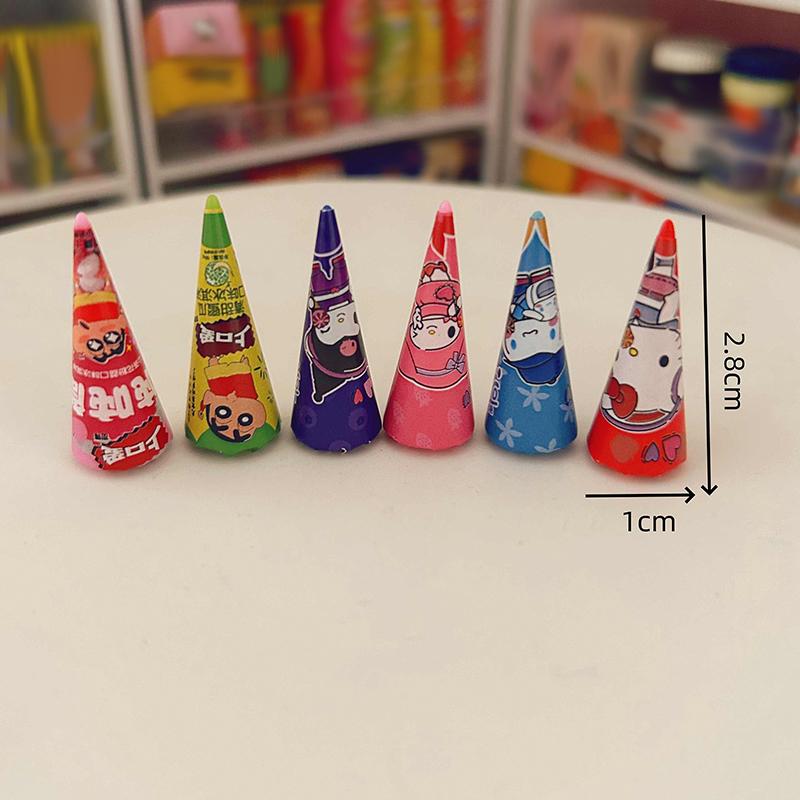 6 szt./zestaw Akcesoria Miniaturowe do Domku dla Lalek Mini Lody Symulacja Słodki Wafel Model Jedzenia Do Dekoracji Domku dla Lalek