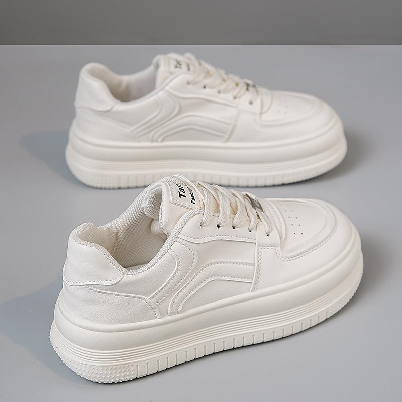 Platform white shoes women's 2025 new summer breathable women's shoes with skirts popular heightening board shoes