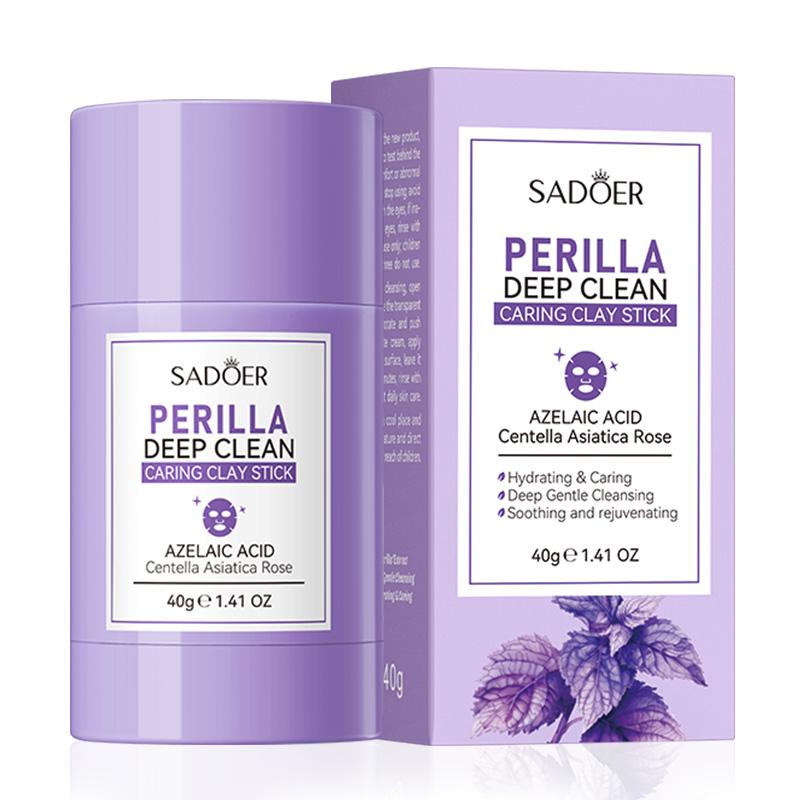 SADOER Turmeric Perilla Mud Face Mask Stick Clay Facial Masks Moisturizing Remove Blackhead Anti-aging Facial Mud Masks