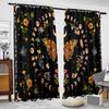 2 Pieces of Black Butterfly Pattern Printed Curtains   Bedroom and Living Room   Home Decoration   Room Decoration