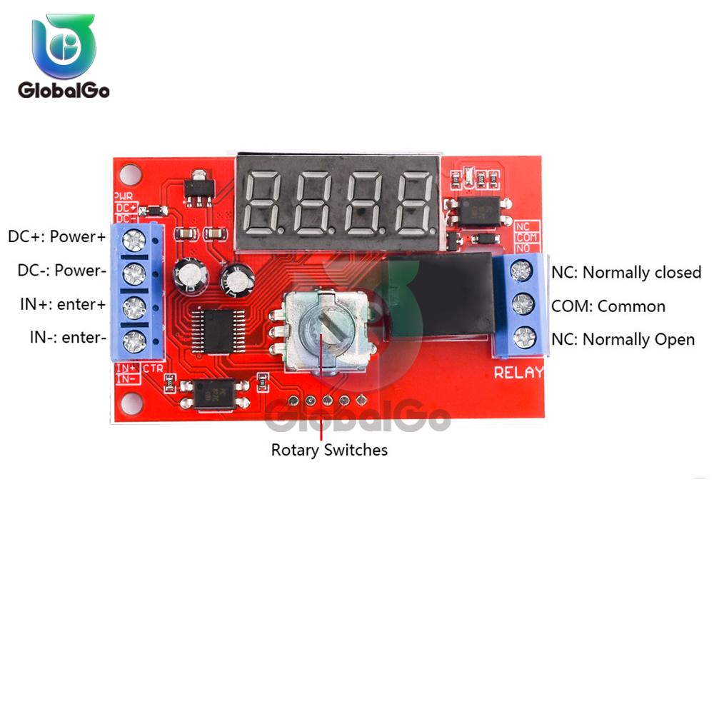 DC 5V 12V 24V 60mA Adjustable Time Delay Relay Module LED Digital Timming Relay Timer Delay Trigger Switch Timer Control Switch