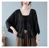 Korean Style Batwing Sleeve Cotton-Linen Cardigan for Women