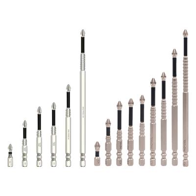 6/9 Pcs High Magnetic Screwdriver Drill Bit Kit Magnetic Screwdriver Bits with Threaded Cross Shaped Strong Magnetic Drill Head