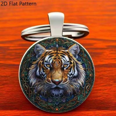 Fashion Alloy Keychain Pendant Round Metal Key Ring