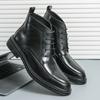Classic Designer Leather Men Boots Oxford Pointed Toe Luxury Middle Ankle Short Leather Boots Men Fashion Business Dress Shoes