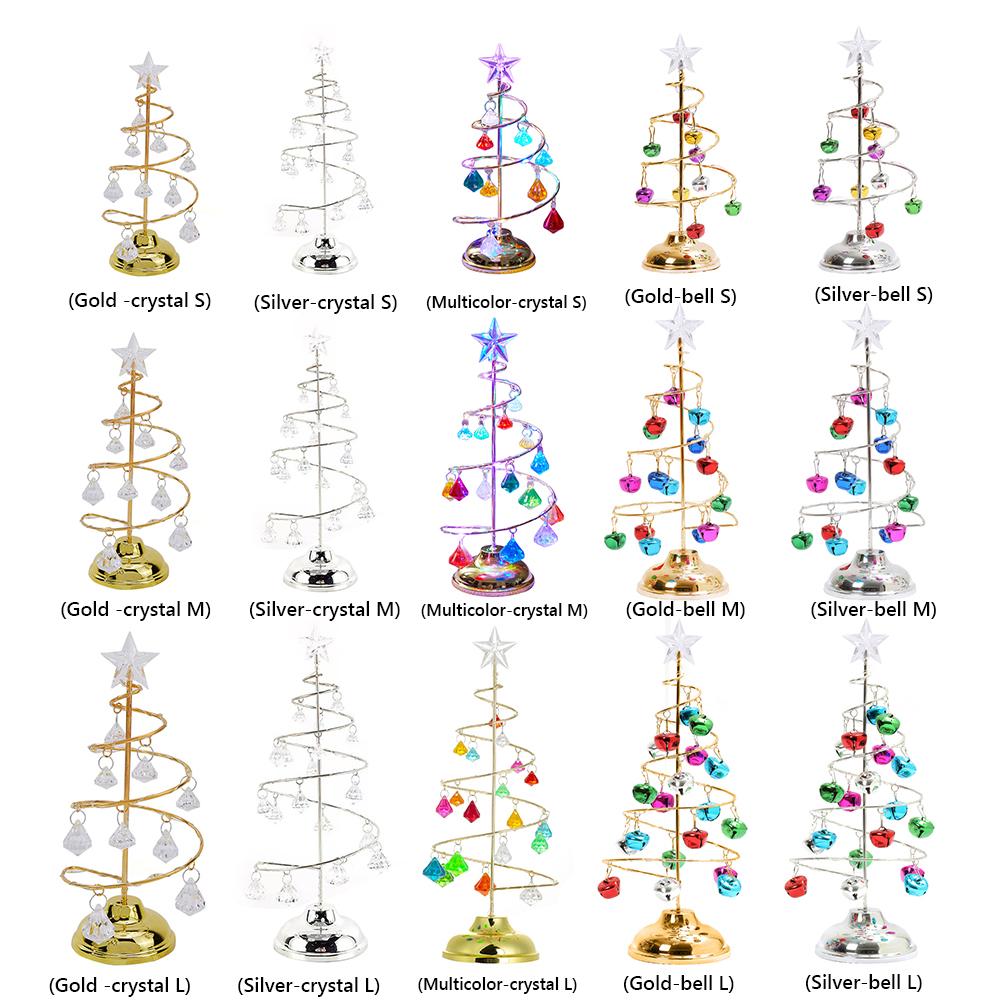 Christmas Crystal Christmas Tree Lights Battery Operated LED Lights Table Top Artificial Mini Crystal Christmas Tree Decoration