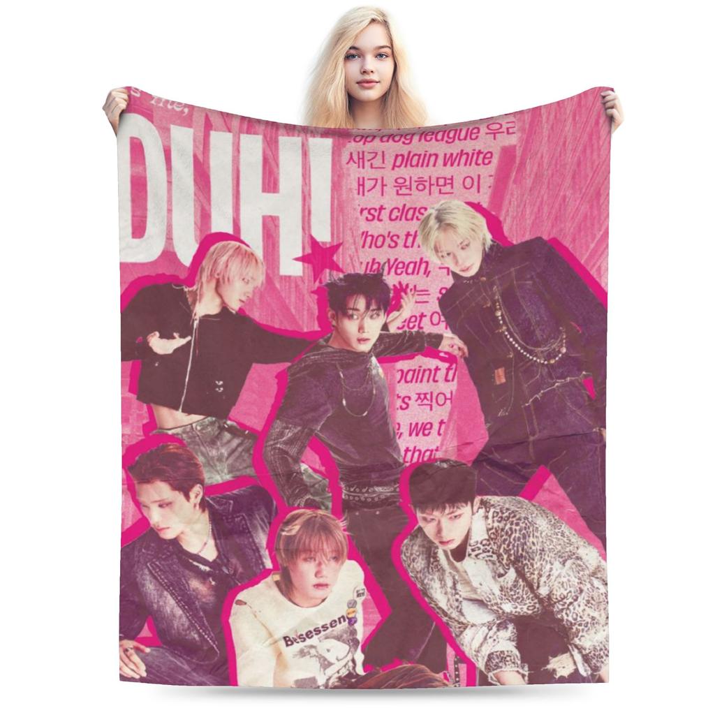 DUH! P1Harmony Kpop Music Album Blankets Lightweight Thin Flannel Comfortable Gift  Throw Blankets Bedspreads