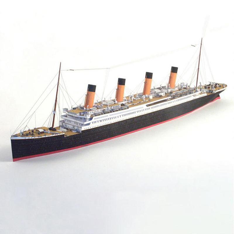 1:400 DIY Artesanato Titanic Navio 3D Modelo de Papel Conjuntos Brinquedos