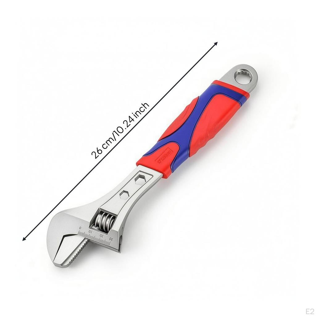 Wrench with AntiSlip Handle Versatile Adjustable Spanner for Homeowners,