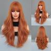 European American Ginger Colored Women With Wavy Long Curly Hair Air Bangs Internet Famous Bloggers Changing Outfits Christmas Wigs Covers Wholesale