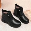 Cotton shoes autumn and winter short boots    and elderly women's shoes velvet leather shoes warm Martin boots flat mother shoes