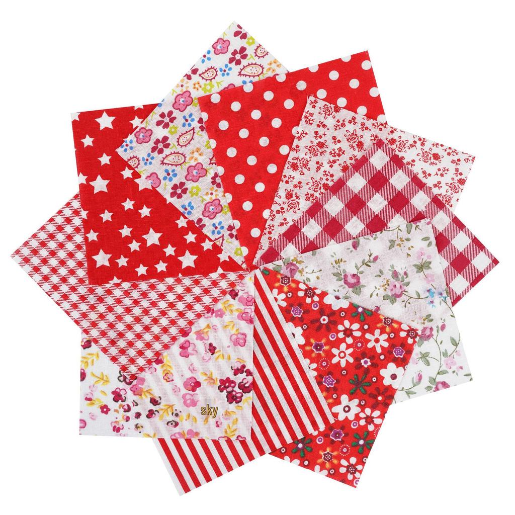 100-Color Patchwork Cloth Set: Floral, Plaid & Polka Dot Plain Weave Cotton for DIY Crafting
