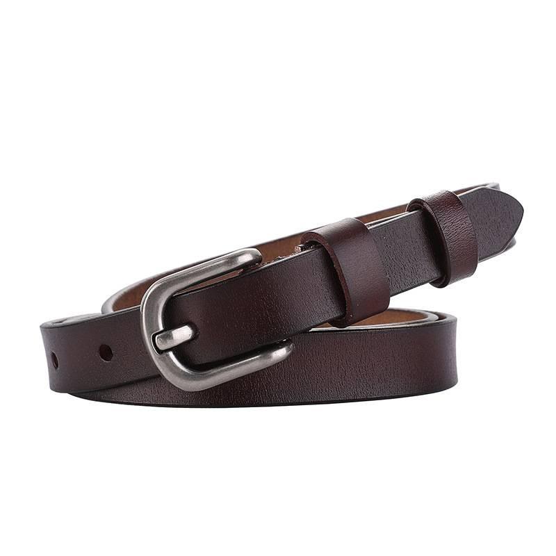 Ladies Genuine Leather Belt With Retro Pin Buckle For Office And Casual Fashion
