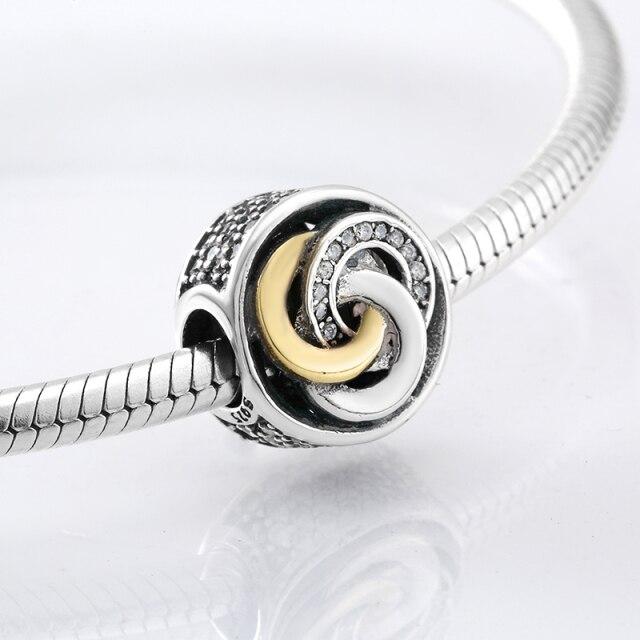 Perles fines en argent sterling 925 de forme ronde La famille est là où l'amour grandit Perles fines à faire soi-même adaptées aux bracelets à breloques originaux Fabrication de bijoux