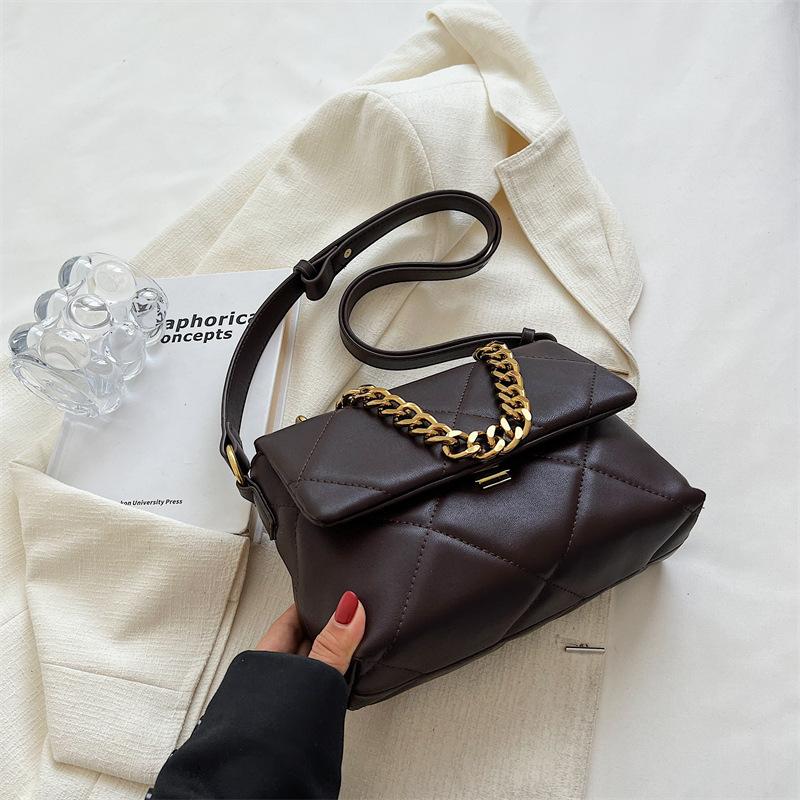 Retro High-End Tasche Damen Neu Herbst und Winter Rhombus Kette Kleine Quadratische Tasche Trendige Umhängetasche