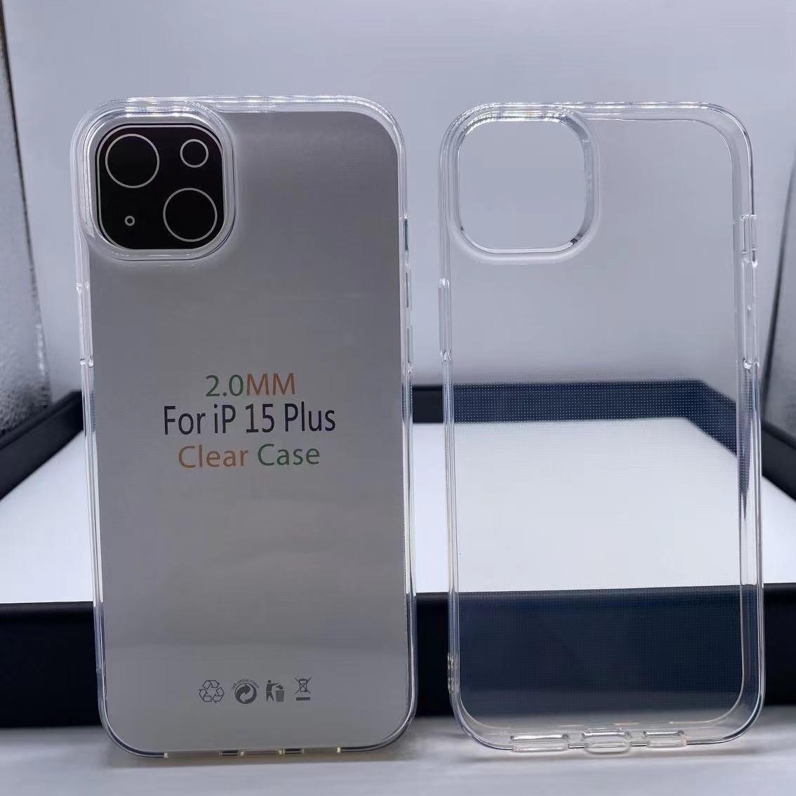 

Подходит для чехла для мобильного телефона iPhone 15Max, ТПУ, высокая прозрачность, противоударный чехол, толщина 2,0 мм, защитный чехол XS Apple 15Plus