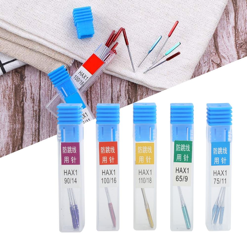 15pcs Anti-Jumping Sewing Machine Needles Regular Point Steel Anti-Jumping Needles All-Purpose Flat Shank