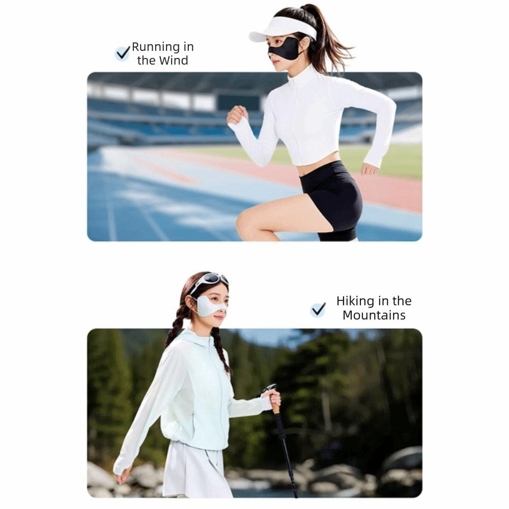 Thin Silk Sunscreen Mask Breathable Face Gini Mask Adjustable Sunscreen Face Scarf  Golf