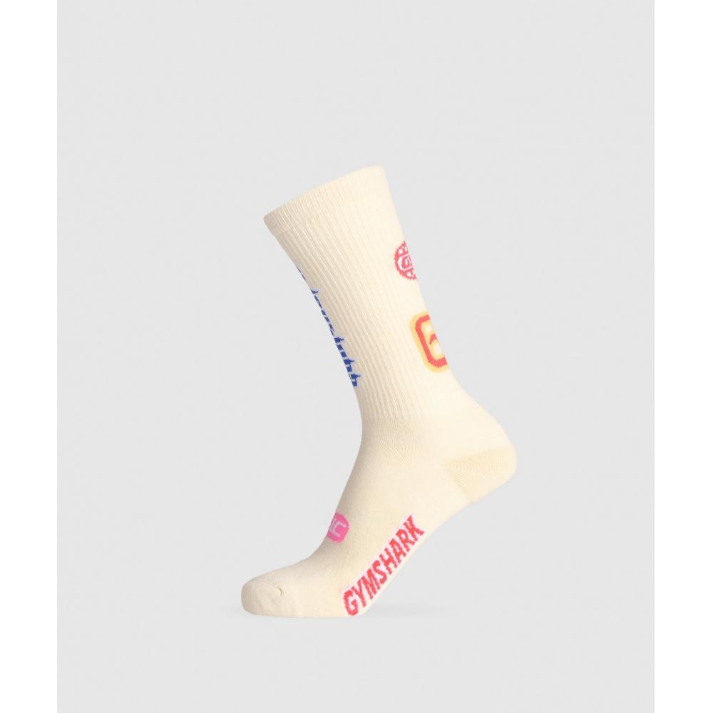 

Gymshark Gfx Track Crew Single Ecru White I3a9g Wcc9 S