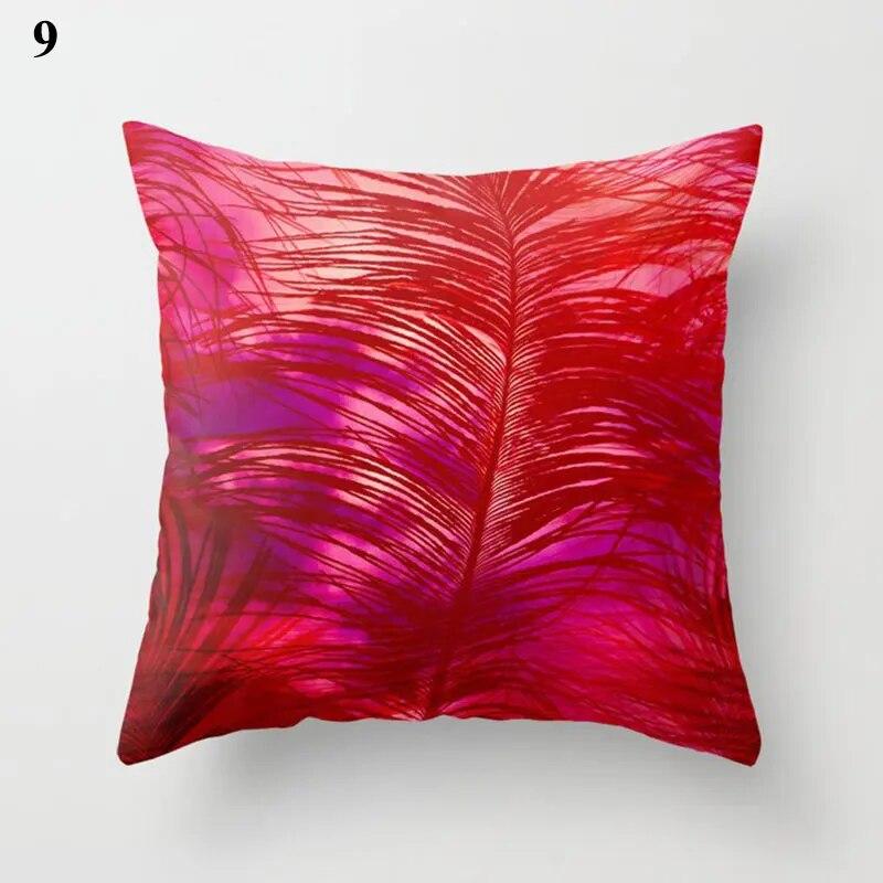 Red Cushion Cover Geometric Print Pillowcase  Wedding Decor