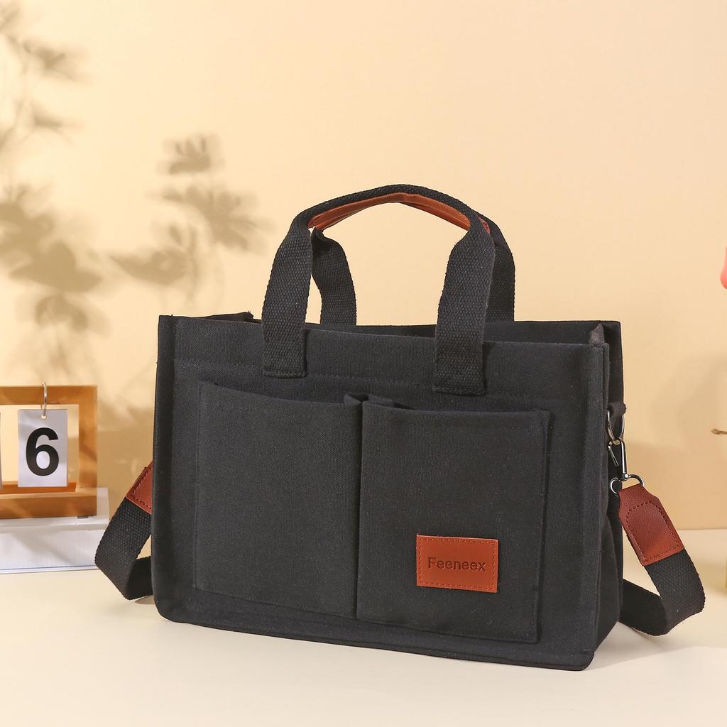 Women's Retro Canvas Handbag - Large Capacity Multi-Layer Shoulder & Crossbody Bag