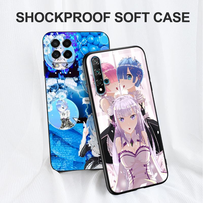 Schwarze TPU-Hülle für Honor 8a Prime 8s 9 10X Lite 9A 9C 9X Premium Pro 9S Hülle Abdeckung Ram Rem Anime Cartoon