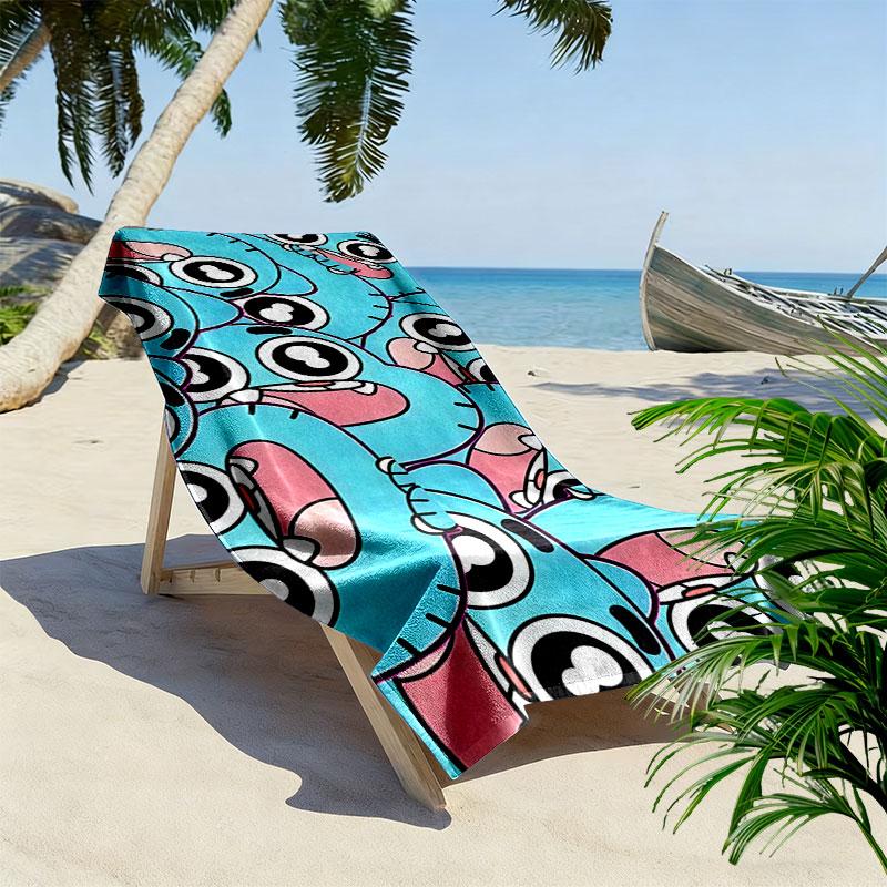 Gumball Print Beach Towel, Large Soft Quick Dry Towel for Beach Camping Swimming