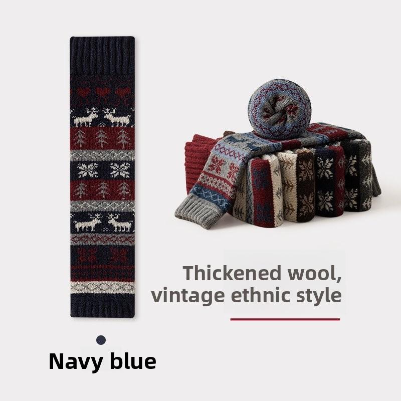 

Wool Fel Island Ретро Этнический Стиль Наколенники Толстые и Теплые Покрытия для Ног для Похудения Ног, Нижняя Часть Ноги, Верхняя Одежда, Многослойные Носки 1 pair темно-синий