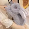 45cm Lying Long Fur Angora Rabbit Plush Toy Stuffed Grey Brown White Appeasing Cartoon Animal Cute Plushie Companion Gift