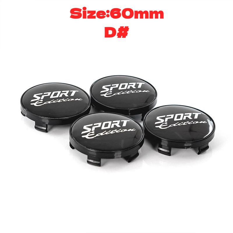 4Pcs 60mm/65mm SPORT Edition Logo Car Wheel Center Hub Caps Cover Decoration Accessories