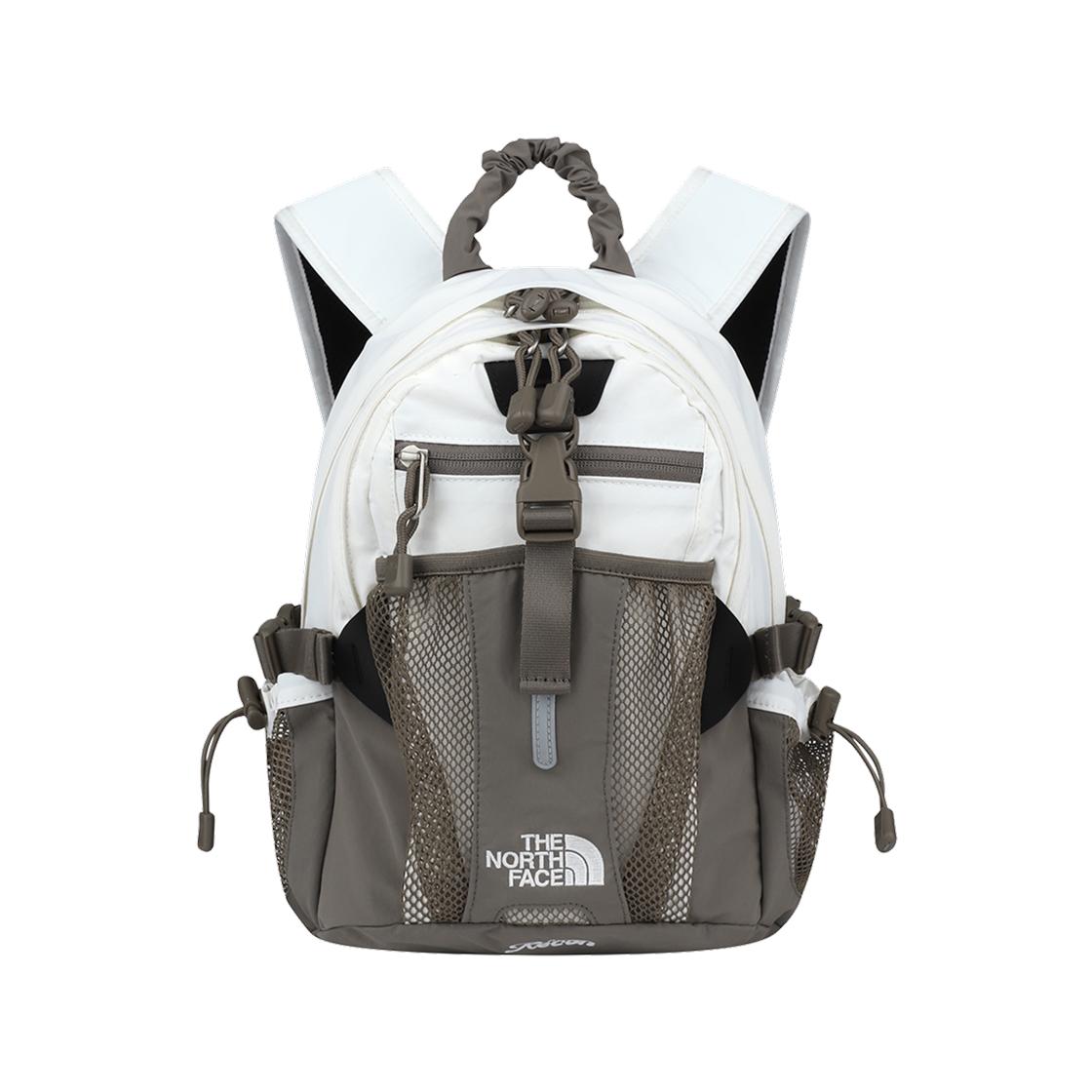 The North Face Recon 9L Logo Color Block Design Nylon Backpack Outdoor Mini Unisex backpack Beige Gray NM2DR08L Ecru & Gray