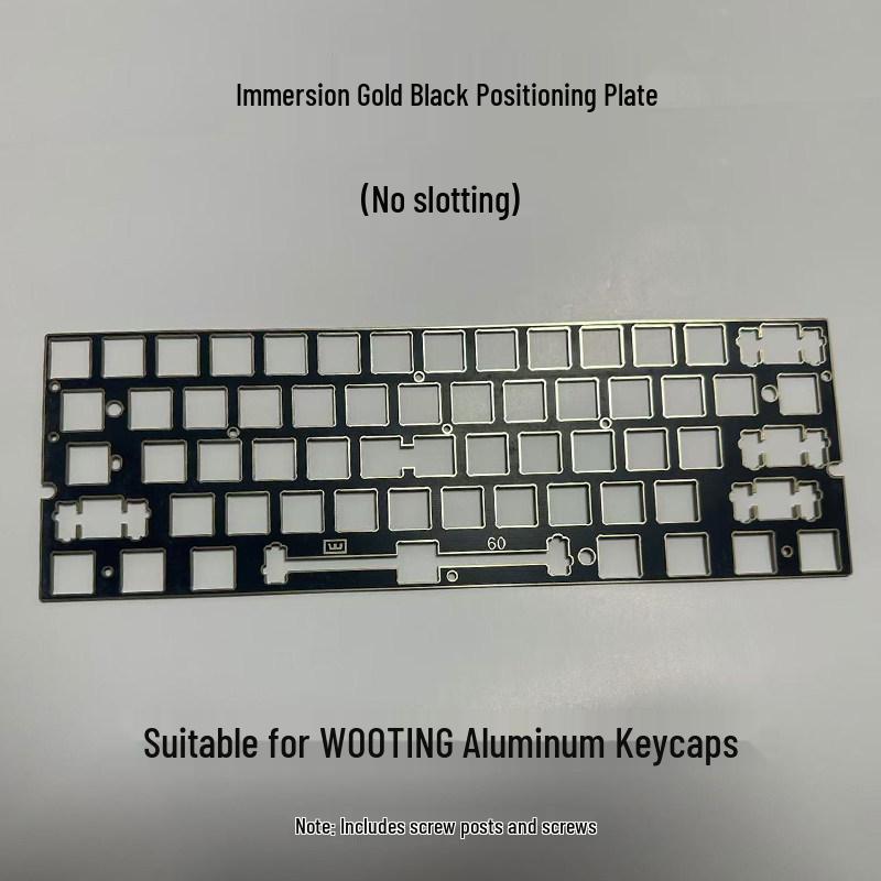 Yan Jing Aluminum Base Case for Wooting60/80 Keyboard, Gold-Plated FR4, Carbon Fiber Plate, White/Black