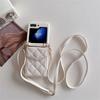 Crossbody Mirror Wallet with Card Holder Phone Case for Samsung Galaxy Z Flip 6 5 4 3 Flip6 Flip5 Flip4 Flip3 5G Leather Cover