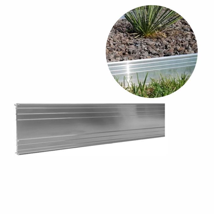 Bordure de Jardin en aluminium ultra solide - ICH-ZAPFE.DE - 10 cm x 100 cm - Galvanisé - Aluminium