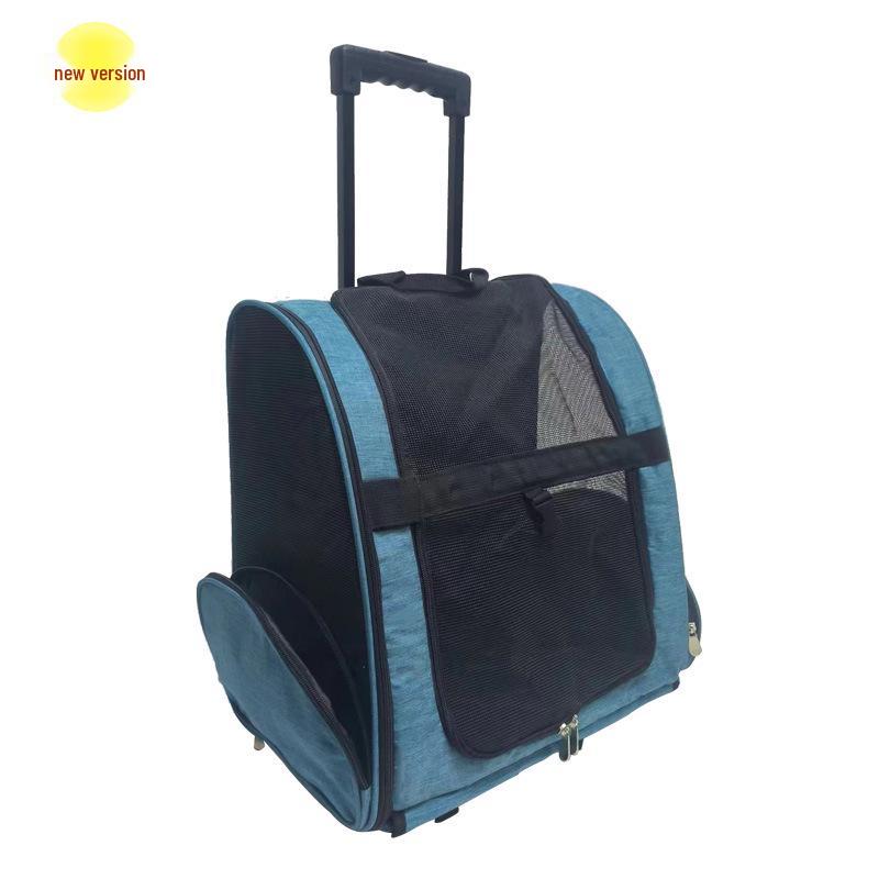

Outdoor Pet Backpack for Small to Medium Dogs - Trolley Case & Shoulder Carrier New Version: 45*26*50 CM светло-синий