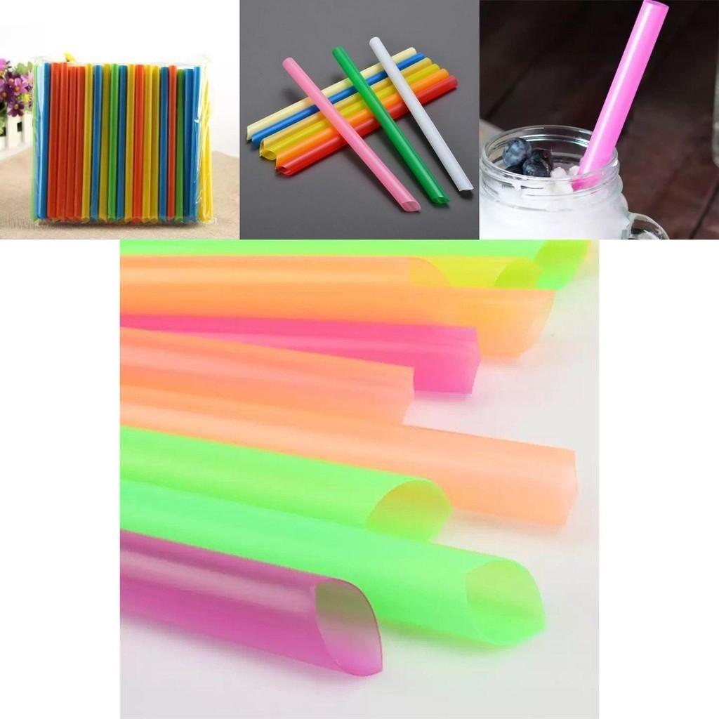 Colorful 100 X Disposable Large Drinking Straws Ideal For Bubble Tea And Milkshakes
