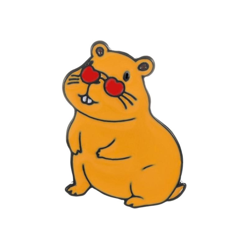 Uroczy Metalowy Przypinka z Kapibarą Modne Wzory z Kapibarą Broszka Przypinka Biżuteria Do Wyrażania Indywidualnego Stylu