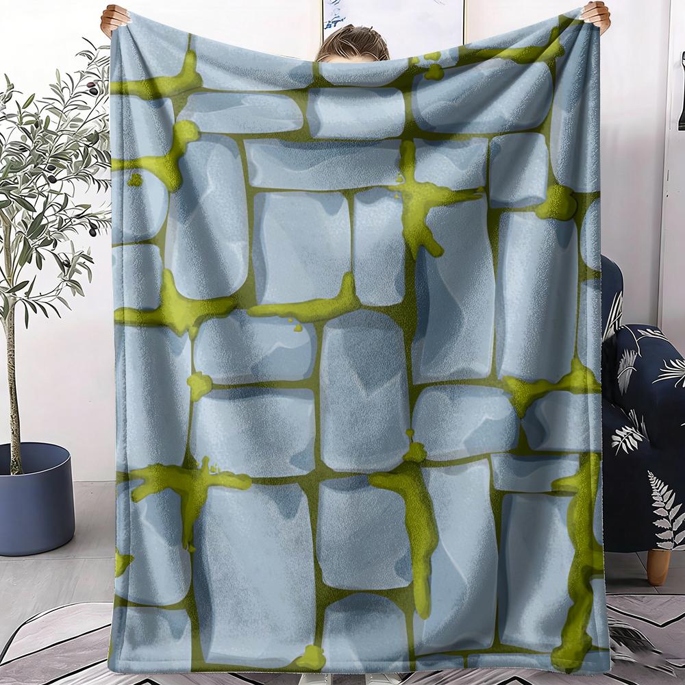 Ancient Stone Wall Throw Soft Flannel Throw Summer AC Blanket Lightweight Cool Nap Blanket for Sofa Bed Couch Travel 75X95CM