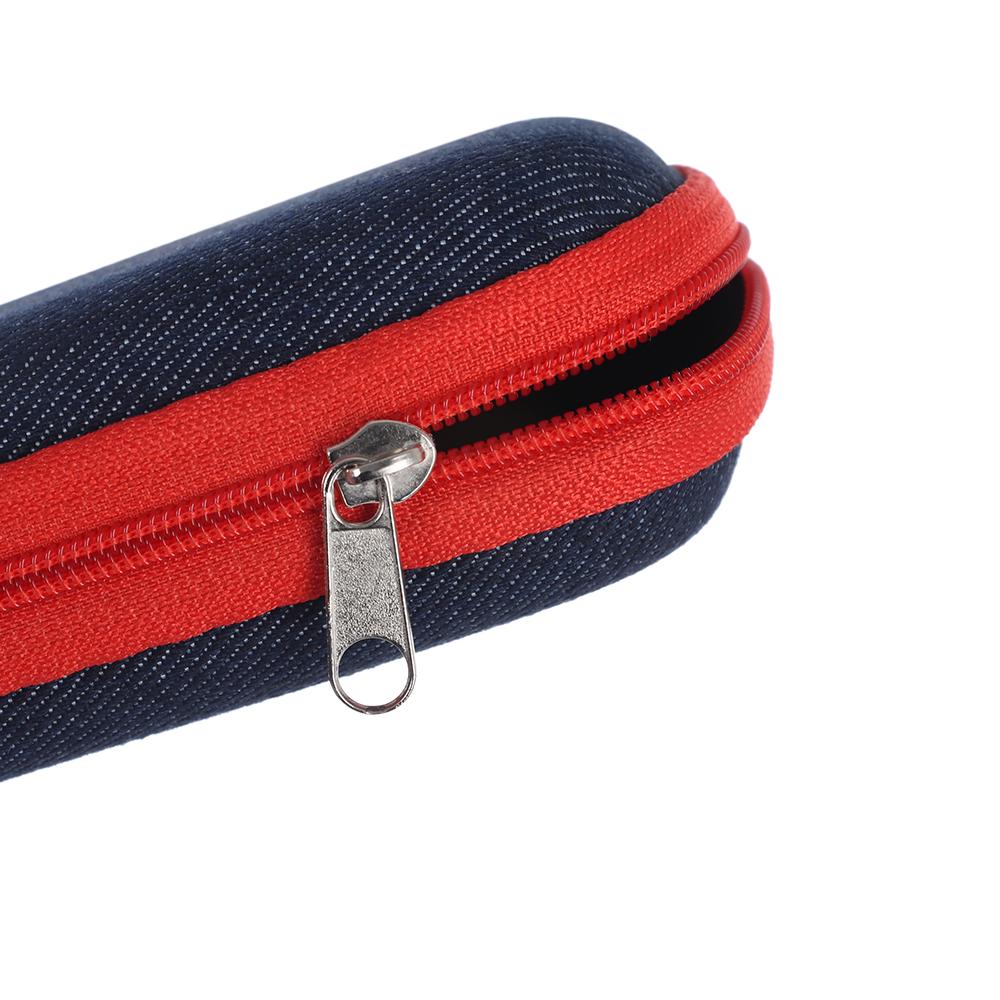 1Pc Fashion Portable Glasses Box Denim Fabric With Zipper Sunglasses Reading Glasses Protection Case Crush Resistance Container