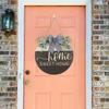 Round Unique Door Wreath In Rustic Style With Black White Stripes And Eucalyptus